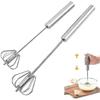 2 Egg Beaters, Stainless Steel Handheld Semi-automatic Multifunctional Whisk