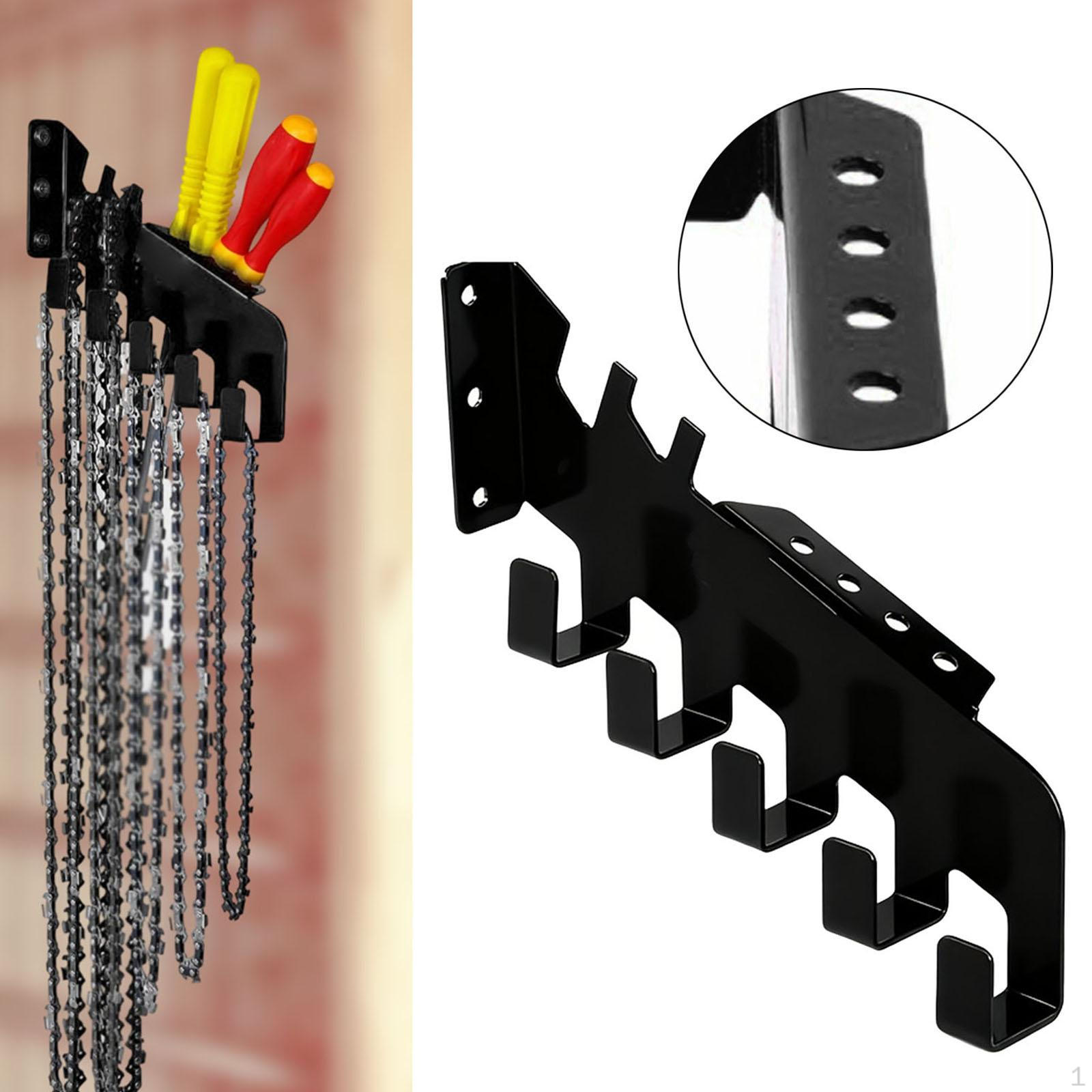 

Hanger Wall Mount Bracket Space Saving Versatile 5 Hooks with Tool Storage Hole Rack for