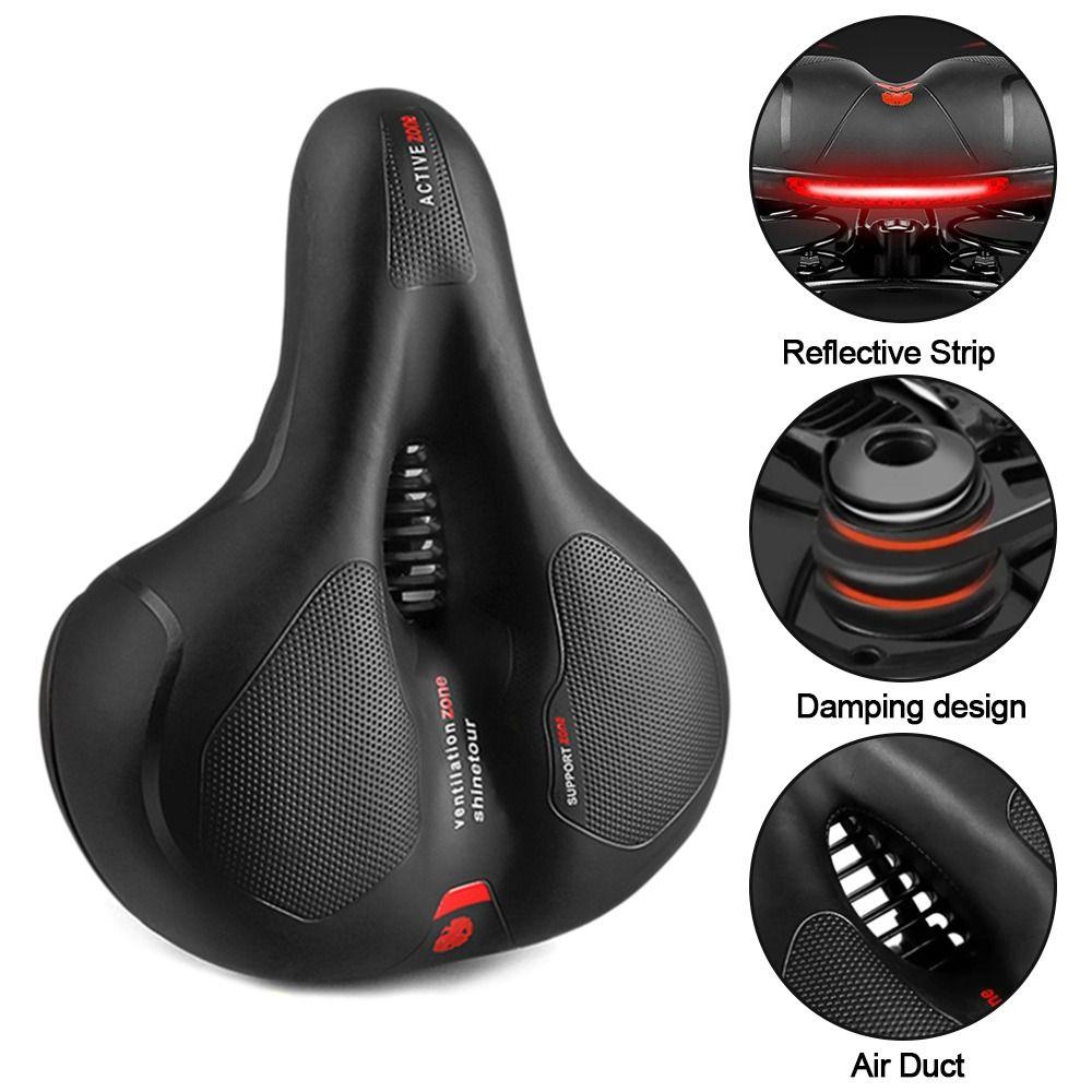 Safety Warning Road Mountain Comfortable Seat Hollow Bike Saddle MTB Bicycle Shock Absorbing