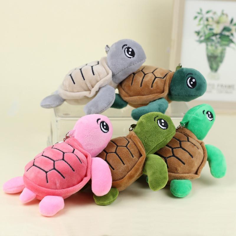 Adorable Plush Ocean Animal Large Turtle Keychain Soft Toy In Multiple Colors