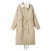 Damen Winter Steppjacke mit Fleece und dickem Lammfell Mittellang Knielang Locker Baumwolljacke Parka Jacke