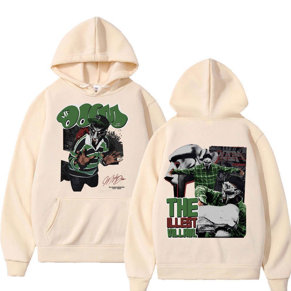 Madvillainy Men's The Illest Villains Dupla Face Hoodie  Classic Simple Oversized Hip Hop Moletons Rapper MF Doom Moda Masculina