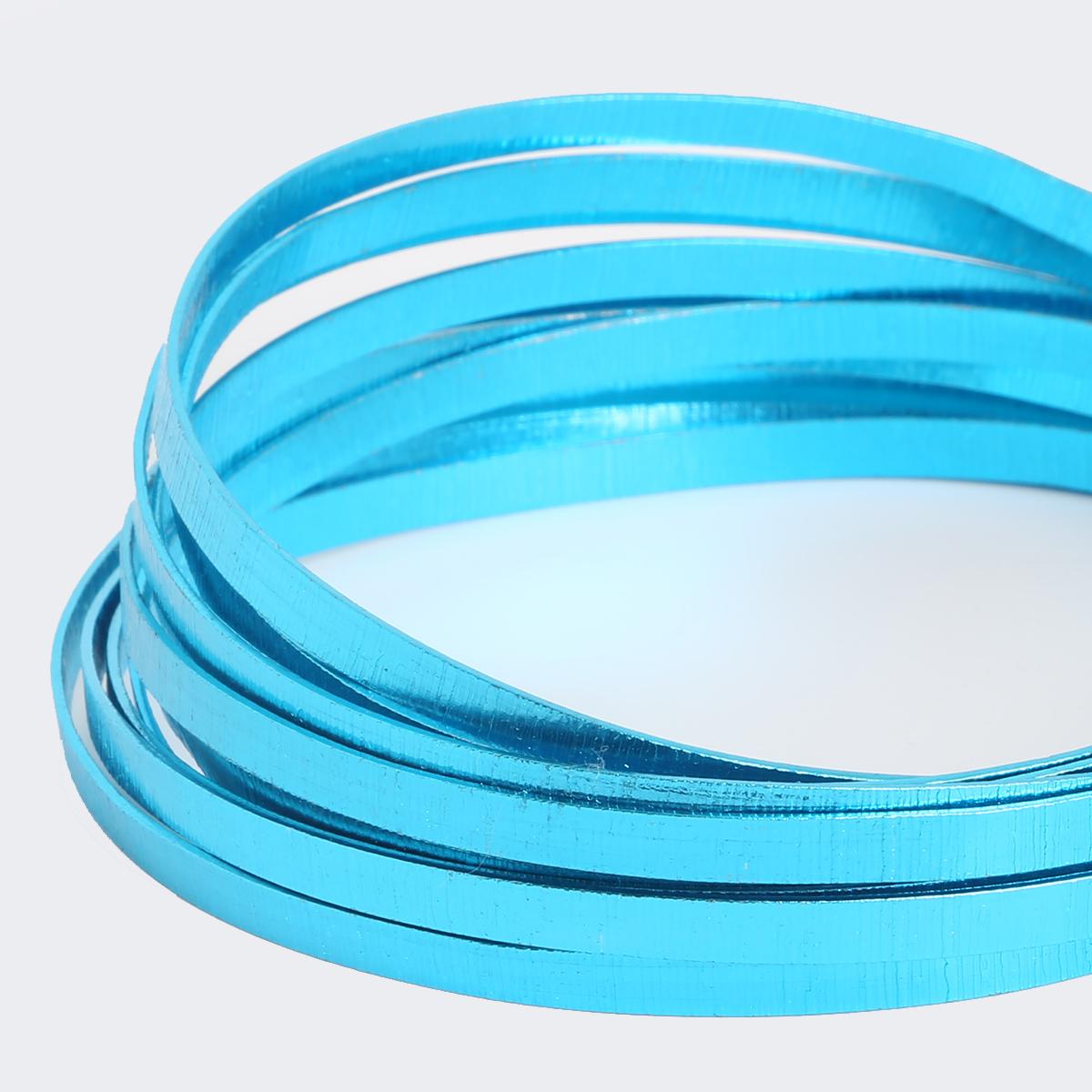 3-метровая плоская тисненая алюминиевая проволока, мягкая металлическая флористическая проволока для изготовления украшений и поделок своими руками бирюзовый