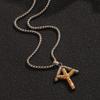 Men's Retro Color Block Hammered Branch Pendant Necklace with Stainless Steel Long Box Chain