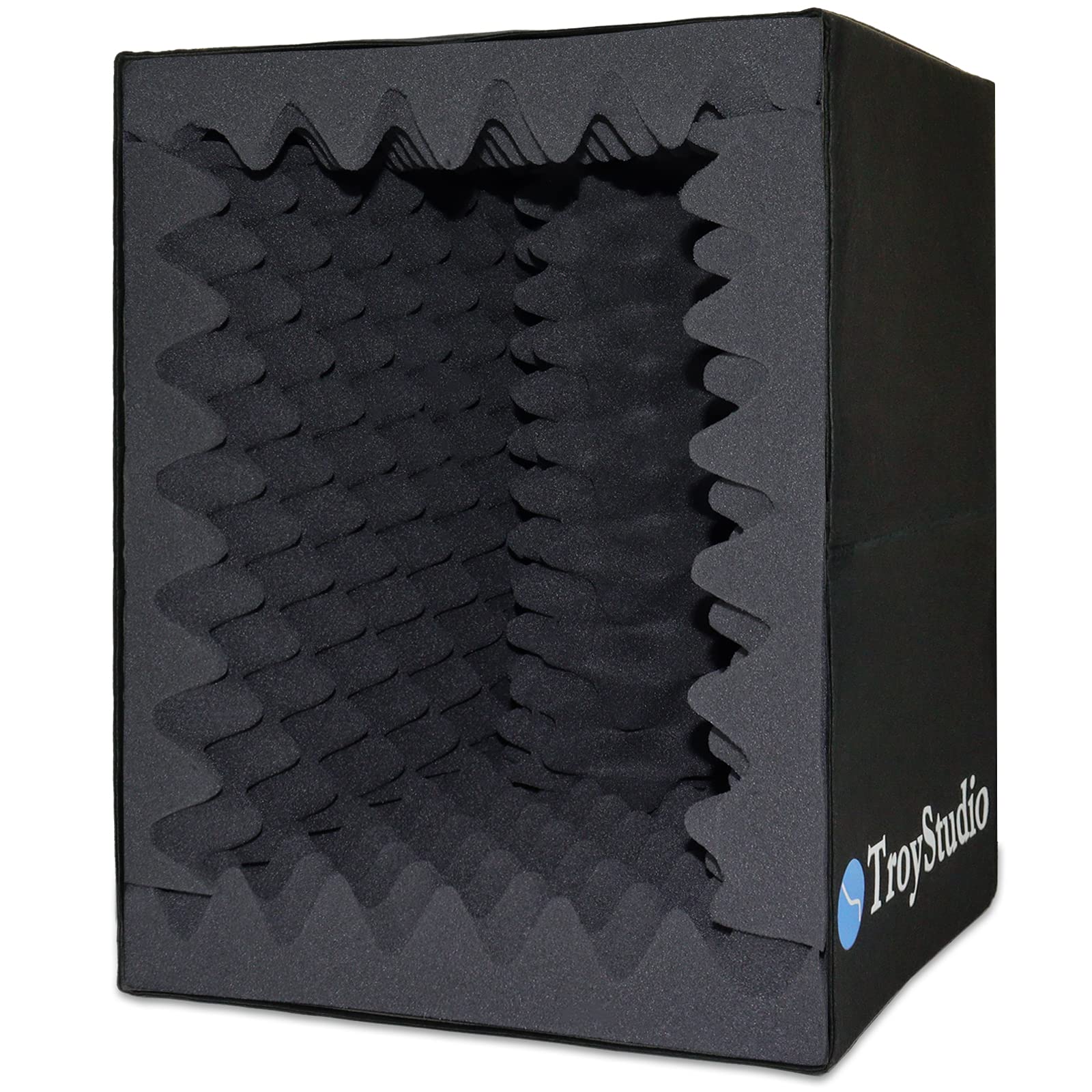

TroyStudio Portable Recording Vocal Booth Soundbox - Reflection Filter & Microphone Isolation Shield - Large, Foldable, Stand Mountable, High-Density