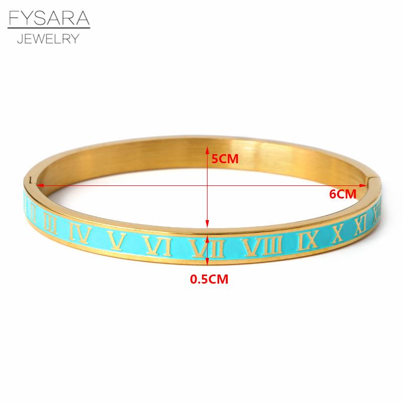 Vintage Roman Letter Bangles & Bracelets for Women Black Gold Numeral Color Charm Cuff Bangles Stainless Steel Jewelry