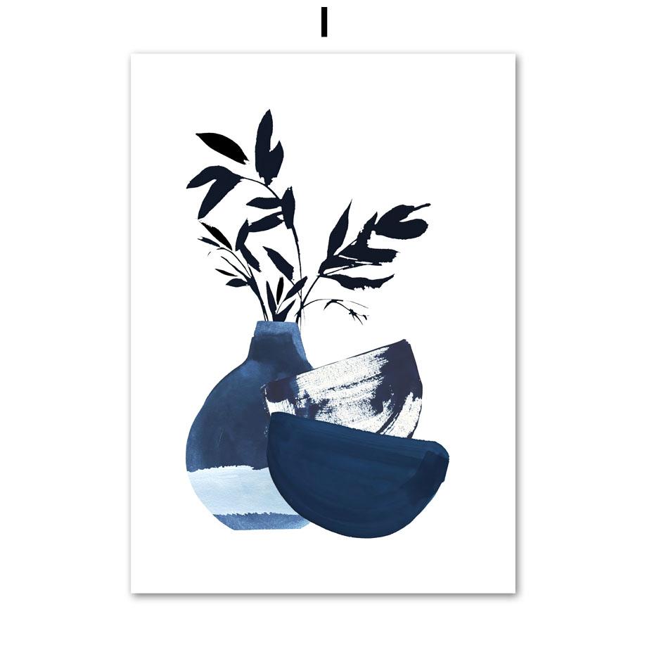 Navy Blue Abstract Matisse William Morris Wall Art Print Canvas Painting France Flower Nordic Posters Decor Pictures Living Room
