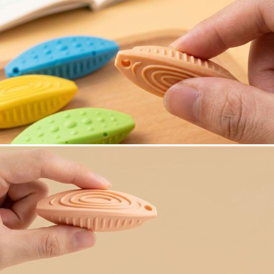 4Pcs Creative Sensory Stone Eraser, Triangular Pencil Eraser for Students, Soft Rubber Dustless Eraser for Kids, School Supplies