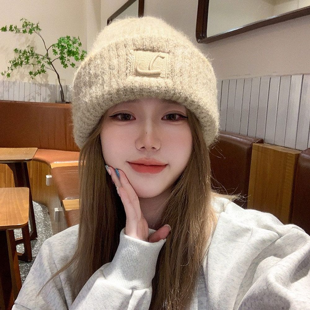 Casual Knitted Beanies Solid Color Unisex Warm Hat Windproof Hip-hop Bonnet Men