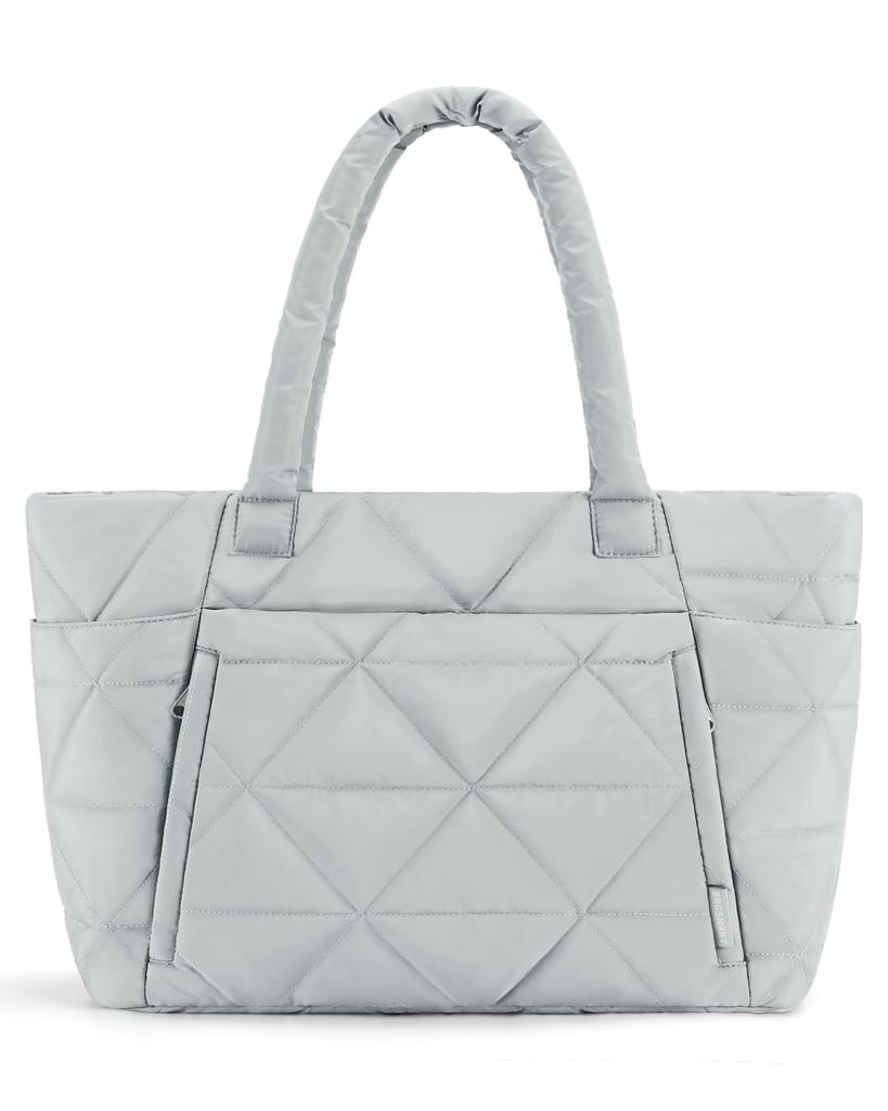 BAGSMART Large Quilted Tote Bag with Large Multiple Zippered and Durable Design for and the Gym Women's Capacity, Storage, Organizer, Dividers,