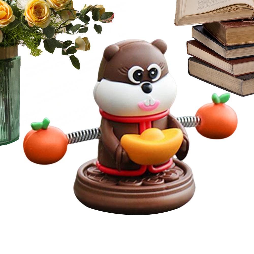 

Dashboard Decor Shaking Spring Animal Statue Good Luck Cute Car Decor For Women Men Vehicle Dashboard Home Automotive Truck SUV
