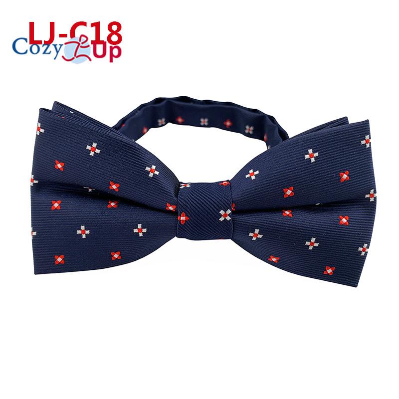 Fashion Blue Paisley Bowtie  Set for Men Wedding Business Party Luxury Pre-tied Men's Bow Tie Gifts