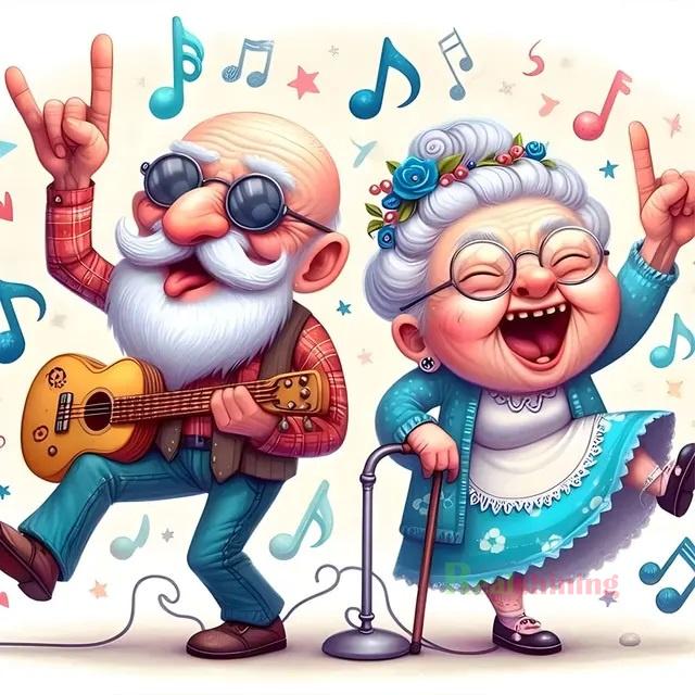 Funny Old Couple 5D DIY Diamond Painting Portrait New 2024 Full Diamond Embroidery Sassy Happy Grandma Handmade Mosaic Home Art