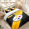 Custom Name Bedding Set 3 PiecesPittsburgh Steelers Print Duvet Cover + 2 Pillowcases Soft Bed Decor