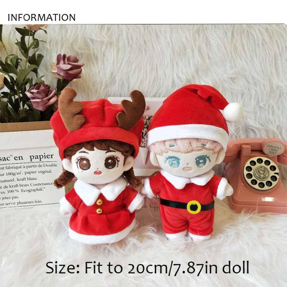 Plush Stuffed Santa Claus Cotton Doll Dress Reindeer 20CM Doll Plush Toys Clothing  Girls