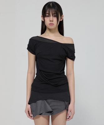 Peulleeoeob 2-Layered Top (Fl-141_Black)