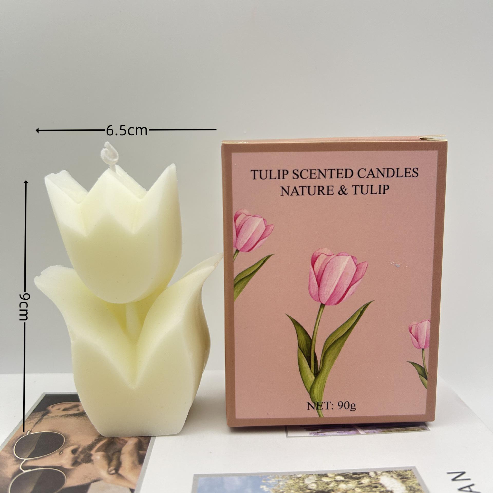 

Ароматическая свеча в форме цветка тюльпана – Подарок ручной работы на День учителя и сувенир для вечеринки