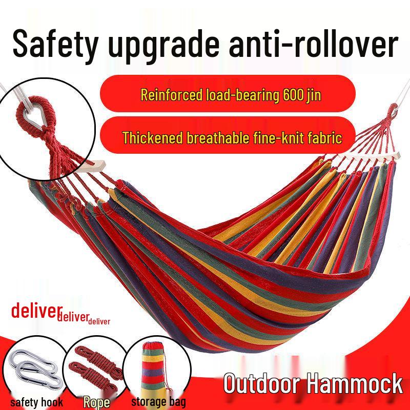 Rainbow Striped Portable Outdoor Hammock Chair for College Students