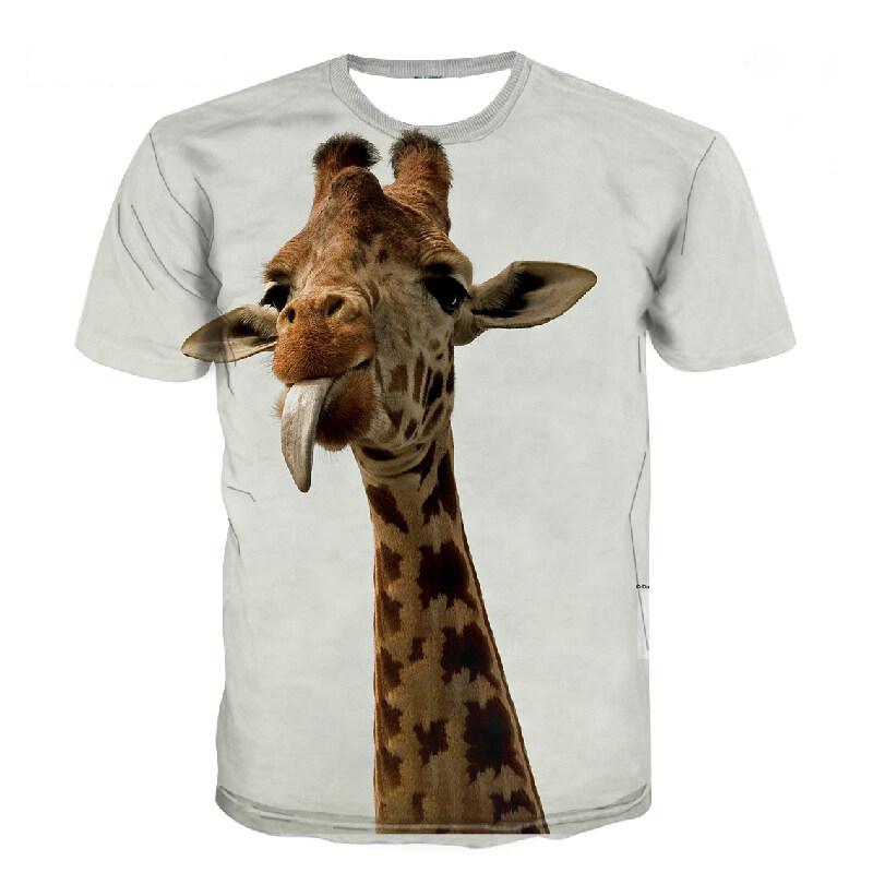 New Fashion Cute Animal Giraffe 3D Print T-shirt Mens Funny T Shirt Women Casual Short Sleeve Tee Shirt