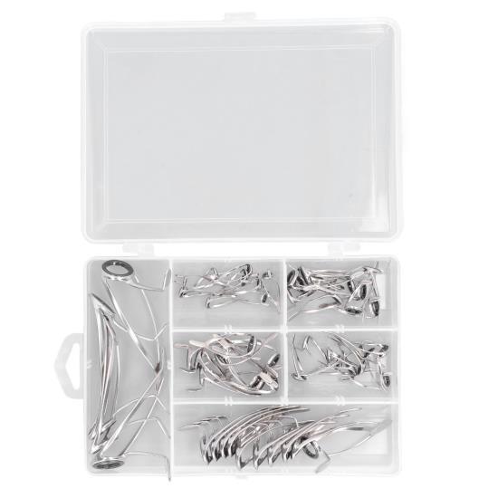 

55 шт. направляющие для удочки из высокоуглеродистой стали, износостойкая морская удочка, набор керамических направляющих колец, комплект для ремонта удочки