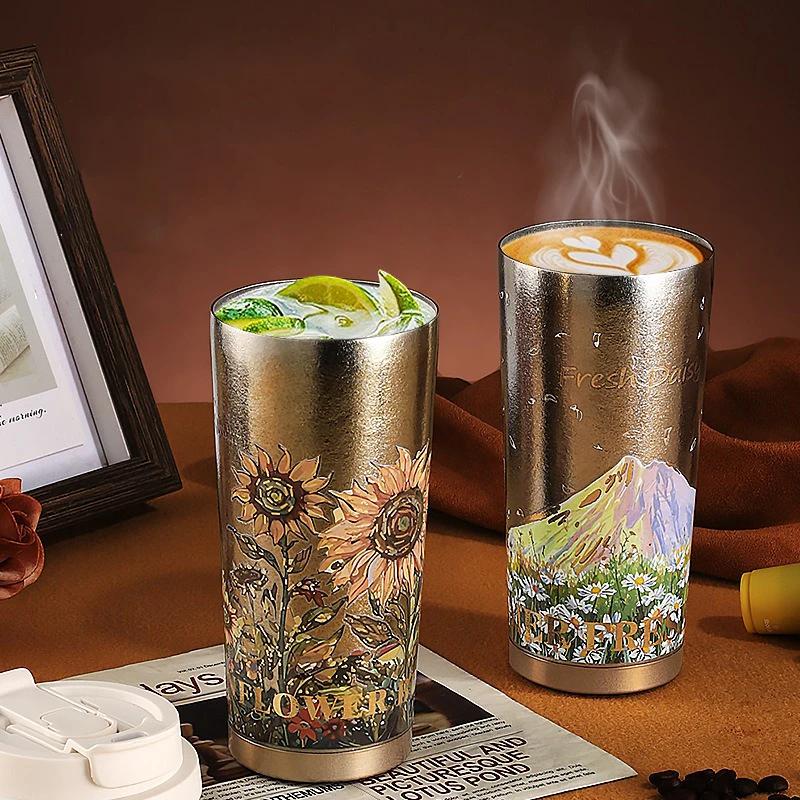 521ml Pure Titanium Coffee Mug Outdoor Corrosion Resistance Thermal Insulated Coffee Mug Car Vacuum Flasks Drinking Utensils