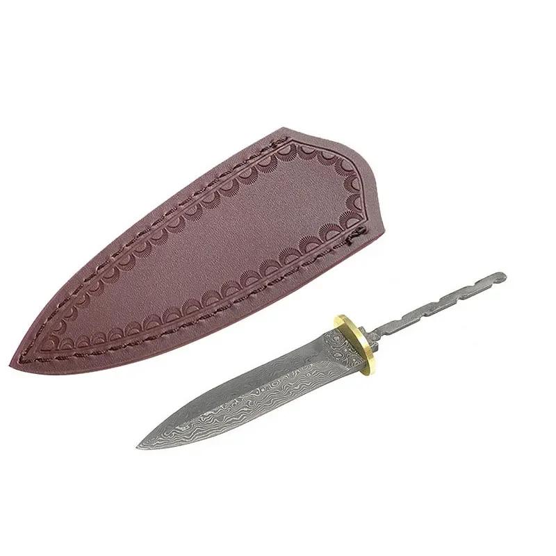 Dropship Damascus Steel Fixed Blade Tea Knife Needles Household DIY Handmade Puerh Tool Part Accessories