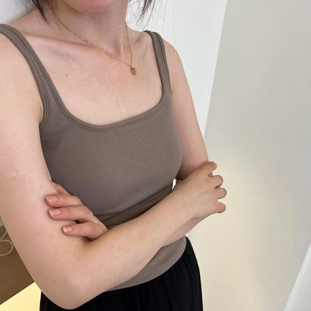 Shaved Style Slimming Square Tie Chest Pad Female Slim Fit Versatile and Elastic Inner Layer Top with Camisole Base