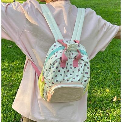 Small Fresh and Cute Strawberry Backpack Fashionable and Sweet Style Girl Color Matching Small Backpack Leisure Travel Handbag