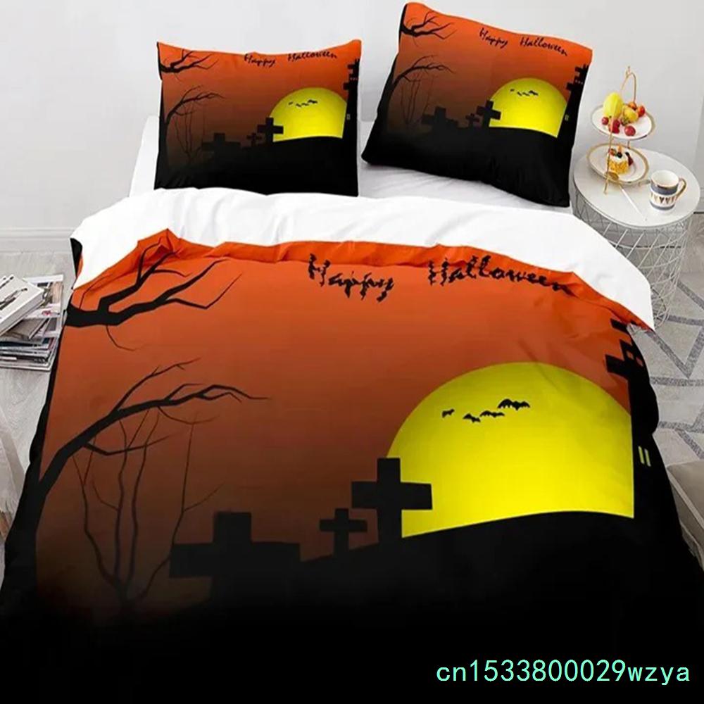 Halloween Kürbis Horror Festival Fledermaus Bettwäsche Set Jungen Mädchen Einzelbett Queen Size Bettbezug Kissenbezug Bett Kinder Erwachsene