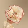Lace Trim Hair Scrunchies for Women and Girl Aesthetic Hair Elastic Hair Tie Oversized Hair Circle for Everyday Wear