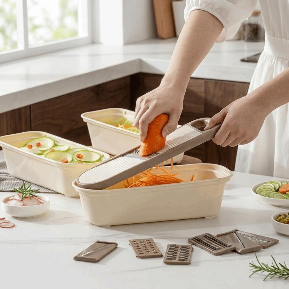 Manual Vegetable Cutter with Hand Protector Vegetable Slice Efficient Cucumber Slicer Home Cooking