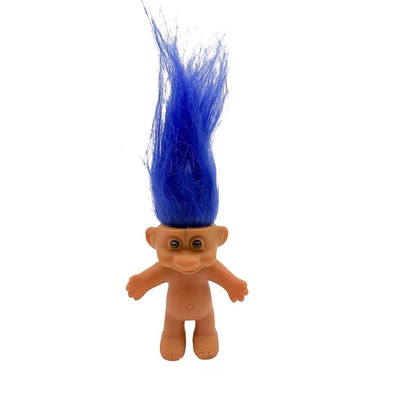 1/4PCS 8cm Mini Retro Lucky Troll Figurines Colorful Hair 80s 90s Anime Collectible Set Funny Family Character Models Gifts Toys