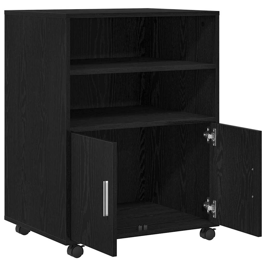 Cabinet with Shelf Black Oak Effect 60 X 48 X 74.5 Cm