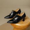 Elegante Dames Schoenen met Hoge Hakken Puntig Diepe Mond Enkele Schoenen Dames Veelzijdig Comfortabel Zacht Leer Werk Commuter Hoge Hakken