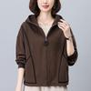 2024 Women's Fleece-lined Hooded Jacket: Stylish, Age-Reducing Autumn/Winter Cardigan for Middle-aged Moms