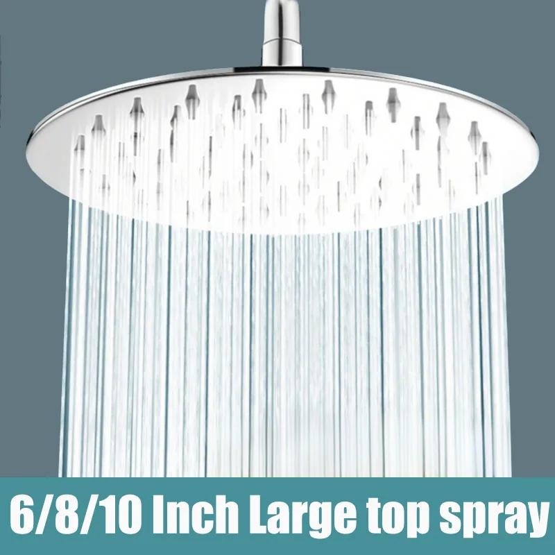 Stainless Steel Ultra-Thin Waterfall Shower Head 10/8/6 Inch High Quality Rainfall ShowerHead Square/Round Household Top Sprayer