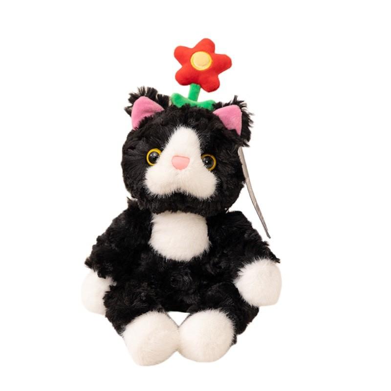 Lucky Cat Jin Bao Plush Toy With Flower Design For Kids Gift