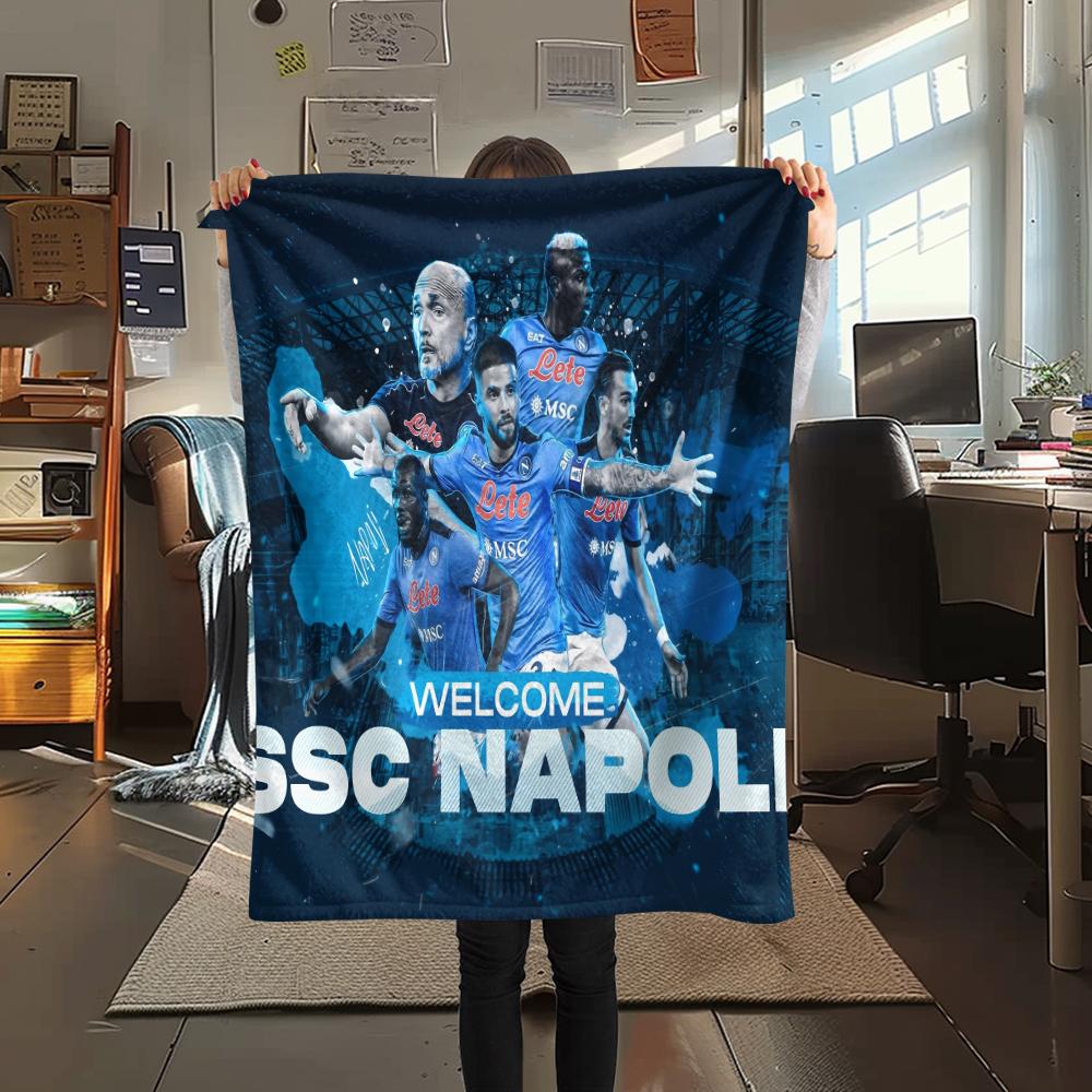 Napoli Football Team,pattern Flannel Blanket, High quality Comfortable for All Seasons, Home Decor, Warmth and Comfort, Perfect for Gifts.