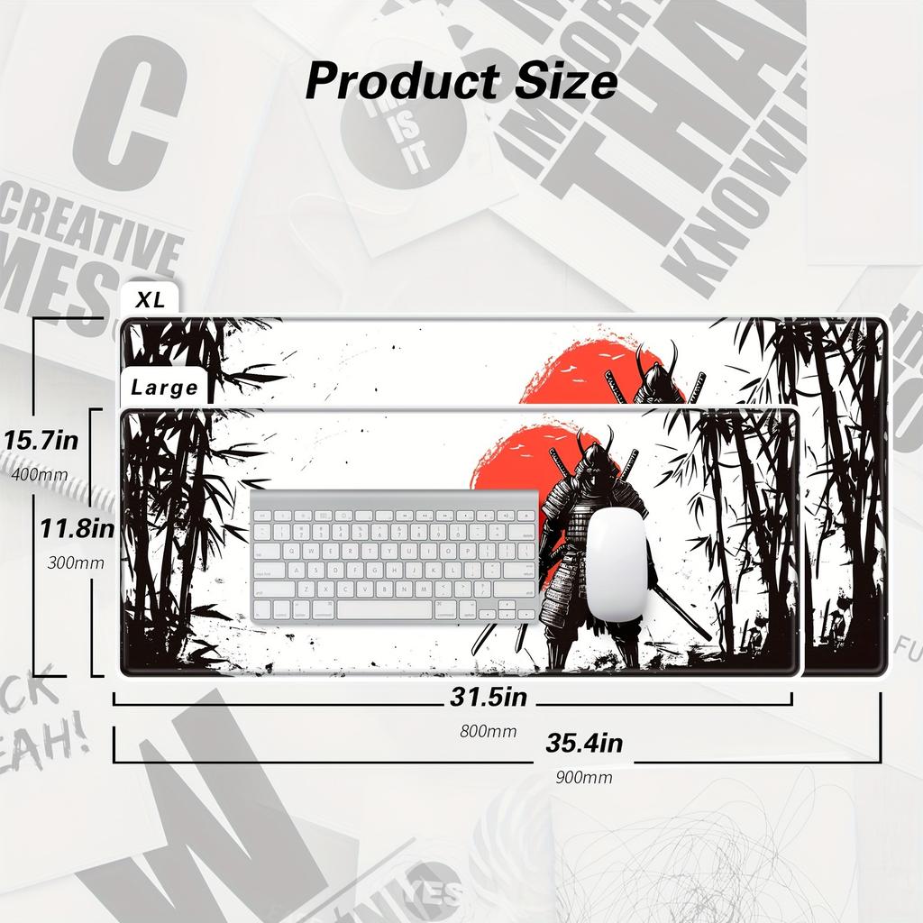 XXL Watercolor Samurai game mouse pad 1000x500x3MM game player office large table pad Desktop accessories keyboard pad table mat