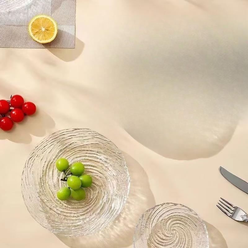 ZISIZ Large Swirl Glass Serving Plate Set