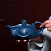 410ml Chinese Yixing Purple Clay Teapot Large Capacity Tea Pot Famous Handmade Raw Ore Azure Mud Kettle Customized Zisha Tea Set