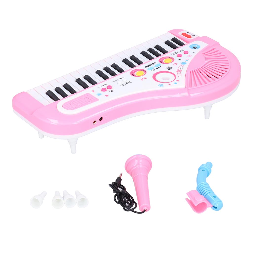 Children Music Instrument Toy with Microphone Battery Powered 37 Keys Electric Music Toy