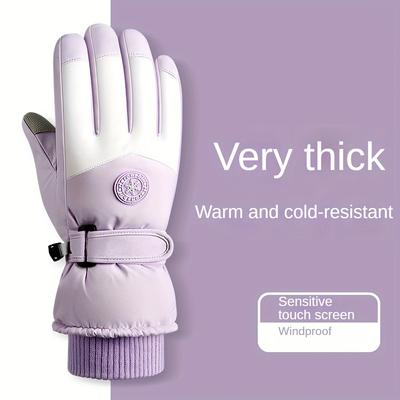 Herbst- und Winterhandschuhe für Damen, modisches Design mit Touchscreen-Kompatibilität, dick gefütterte, winddichte, kältefeste, warme Handschuhe