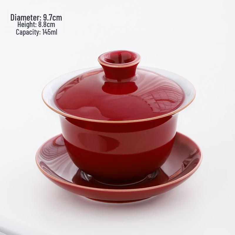 Jihong Red Glazed Gaiwan Teacup