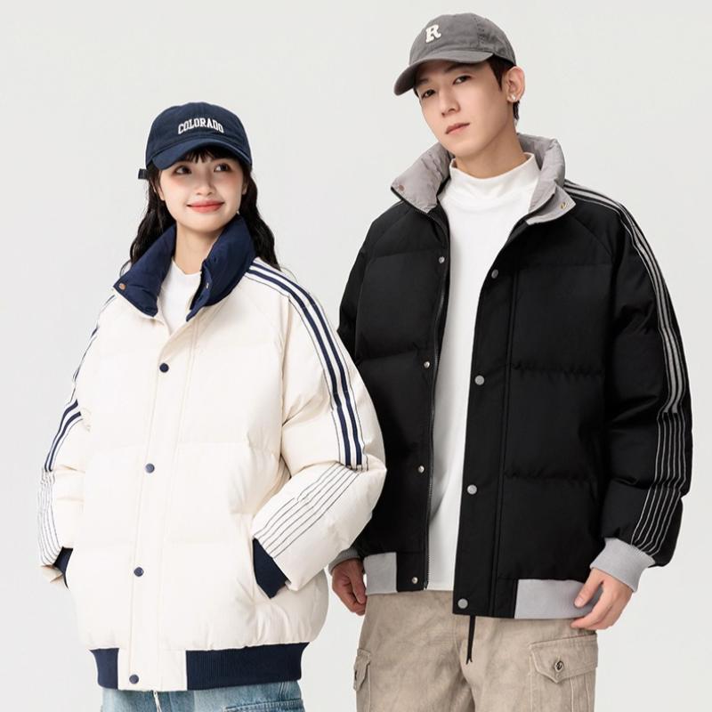 Winter Loose Thickened Men's and Women's Raglan Contrast Color Couple Warm Jacket