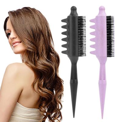 Kartáč pro definování lokenů Špičatá rukojeť Redukuje krepatění Antistatický Hřeben na vlasy Přenosný Pánský Dámský Zvětšující objem vlasů