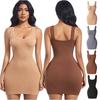 Womens Sleeveless Ribbed Sports Dress Tight Skirts Tummy Control Full Slips Outgoing Jumpsuits Shaping Shapewear Romper