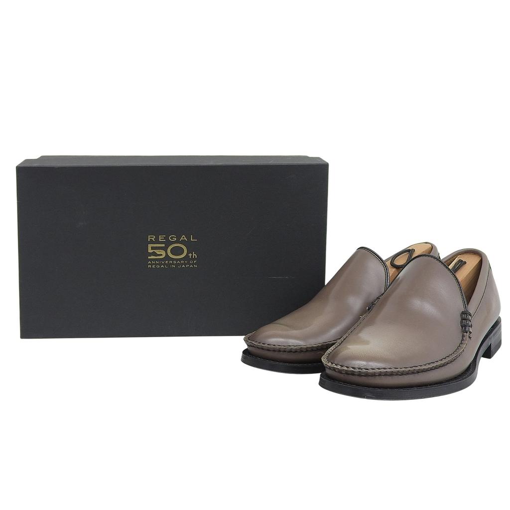 נעלי REGAL מעור ללא פגם, מהדורת יום השנה ה-50, נעלי לופרס עם דגם קוברה, אפור, גברים, 25.5, משומש