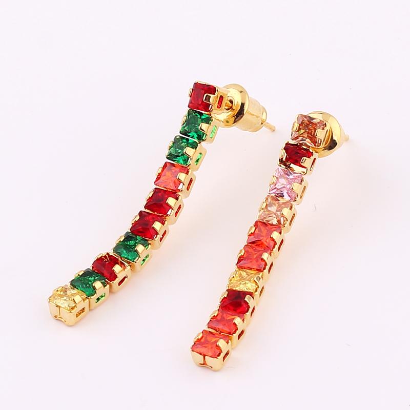 New Fashion Tennis Zircon Long Tassel Earrings Women's Simple GoldColor Party Jewelry Beautiful Gifts