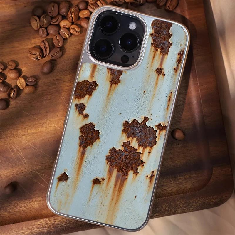 Tide Brand Retro Rusty, Suitable for IPhone17pro Mobile Phone Case 15/16 Matte Pc13 Large Hole 14 Personality